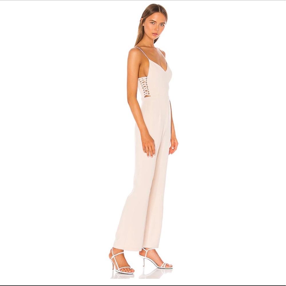 REVOLVE- Jaylene strappyside jumpsuit in nude